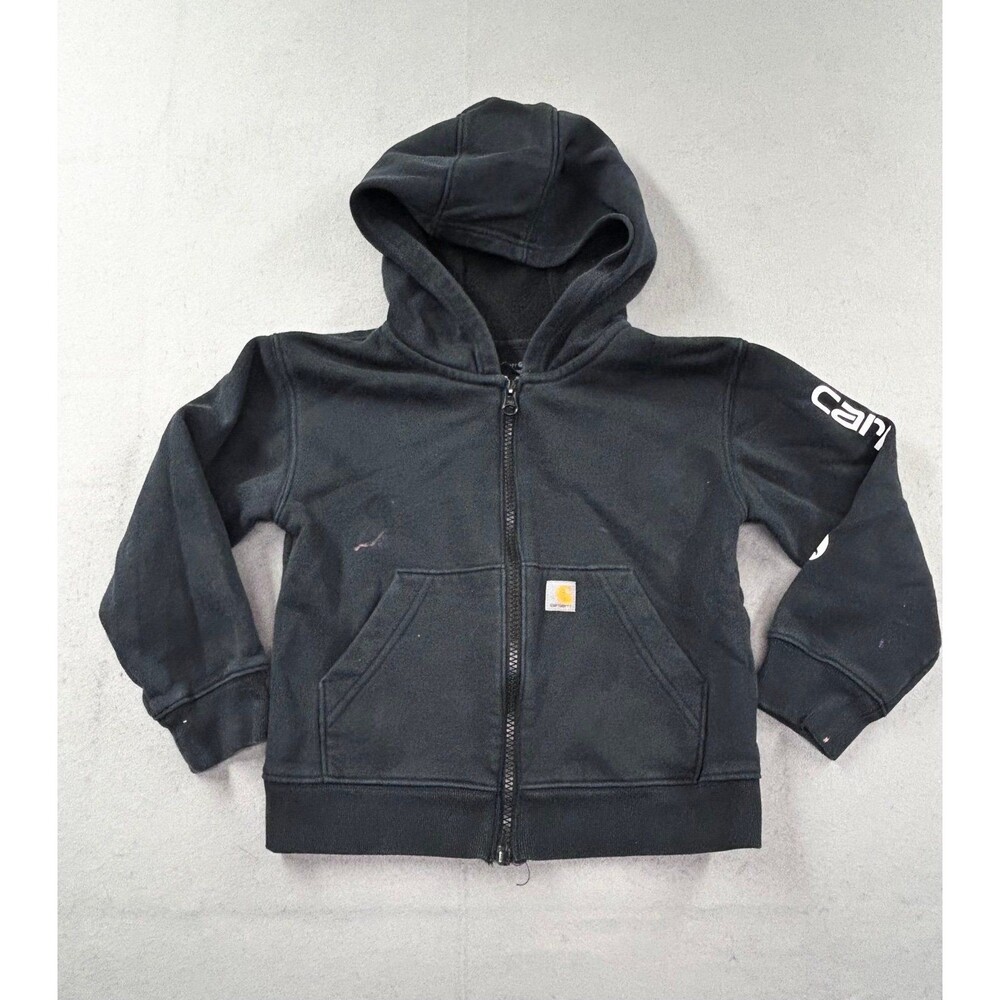 Toddler Carhartt Logo Black Full Zip Hoodie 4T